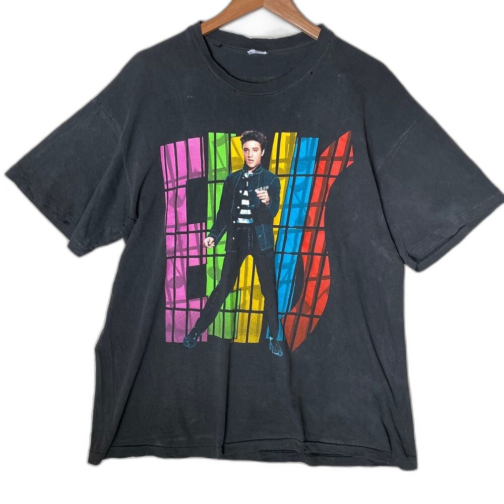 Vintage 1991 Elvis Presley Shirt Size L Single Stitch Jailhouse Rock Made in USA